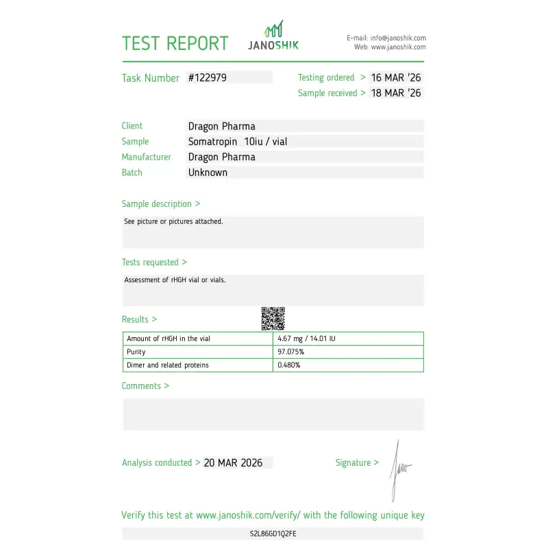 Dragontropin HGH - Dragon Pharma