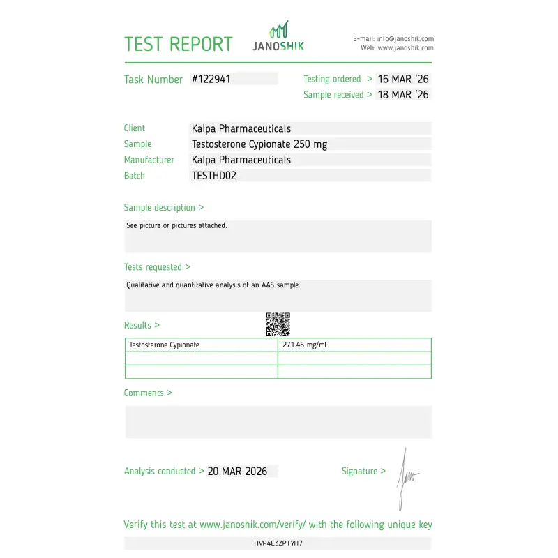 Testoxyl Testosterone Ester Range - Kalpa Pharmaceuticals